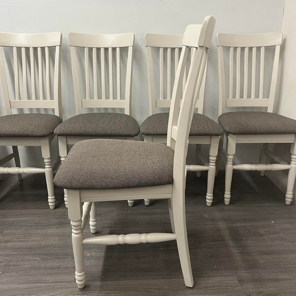 6 Antique White Dining Chairs