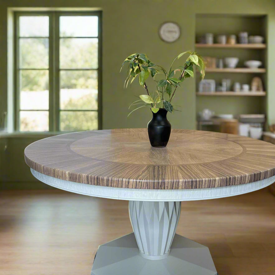 Round Shiplap Pedestal Dining Table