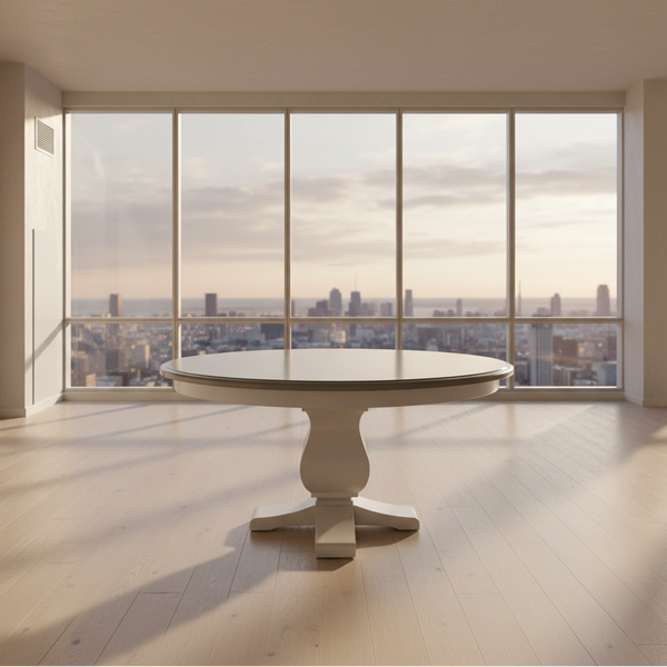 Shiplap Pedestal Extension Dining Table