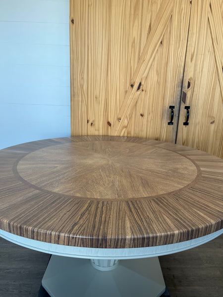 Round Shiplap Pedestal Dining Table
