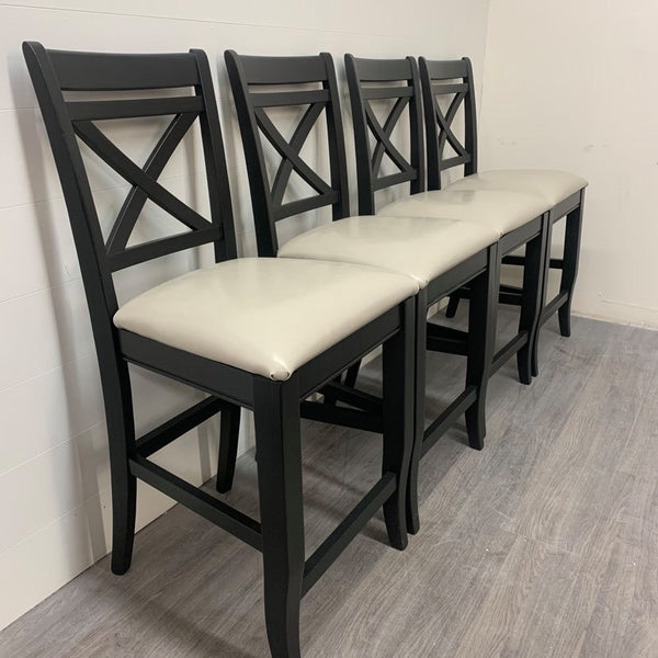 4 Cast Black Counter Height Stools