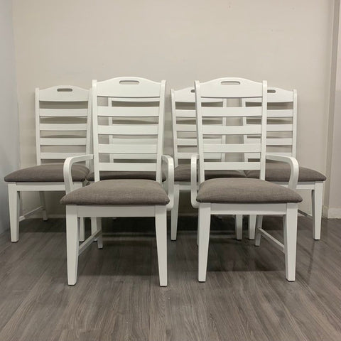 6 Little White Dining Chairs