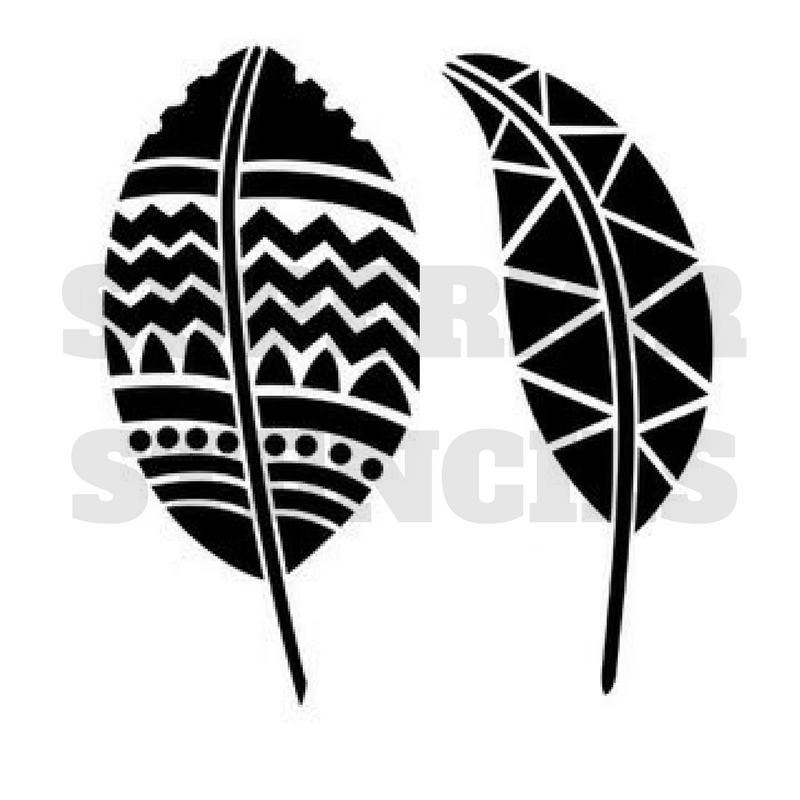 Tribal Feather Stencil